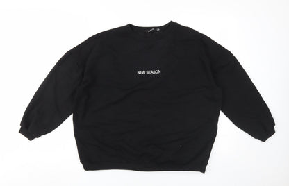 Womens UK Size 10 Boohoo Black Pullover Sweatshirt