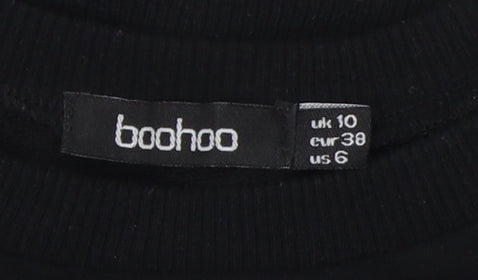 Womens UK Size 10 Boohoo Black Pullover Sweatshirt