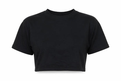 Womens UK Size 10 Zara Black Cropped T-Shirt