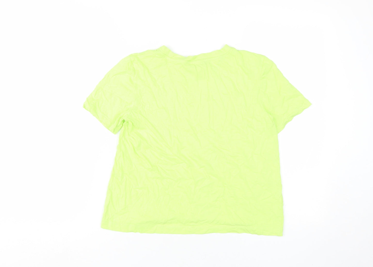 Womens UK Size S Zara Green Basic T-Shirt