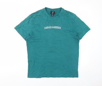Mens UK Size M H&M Green  T-Shirt