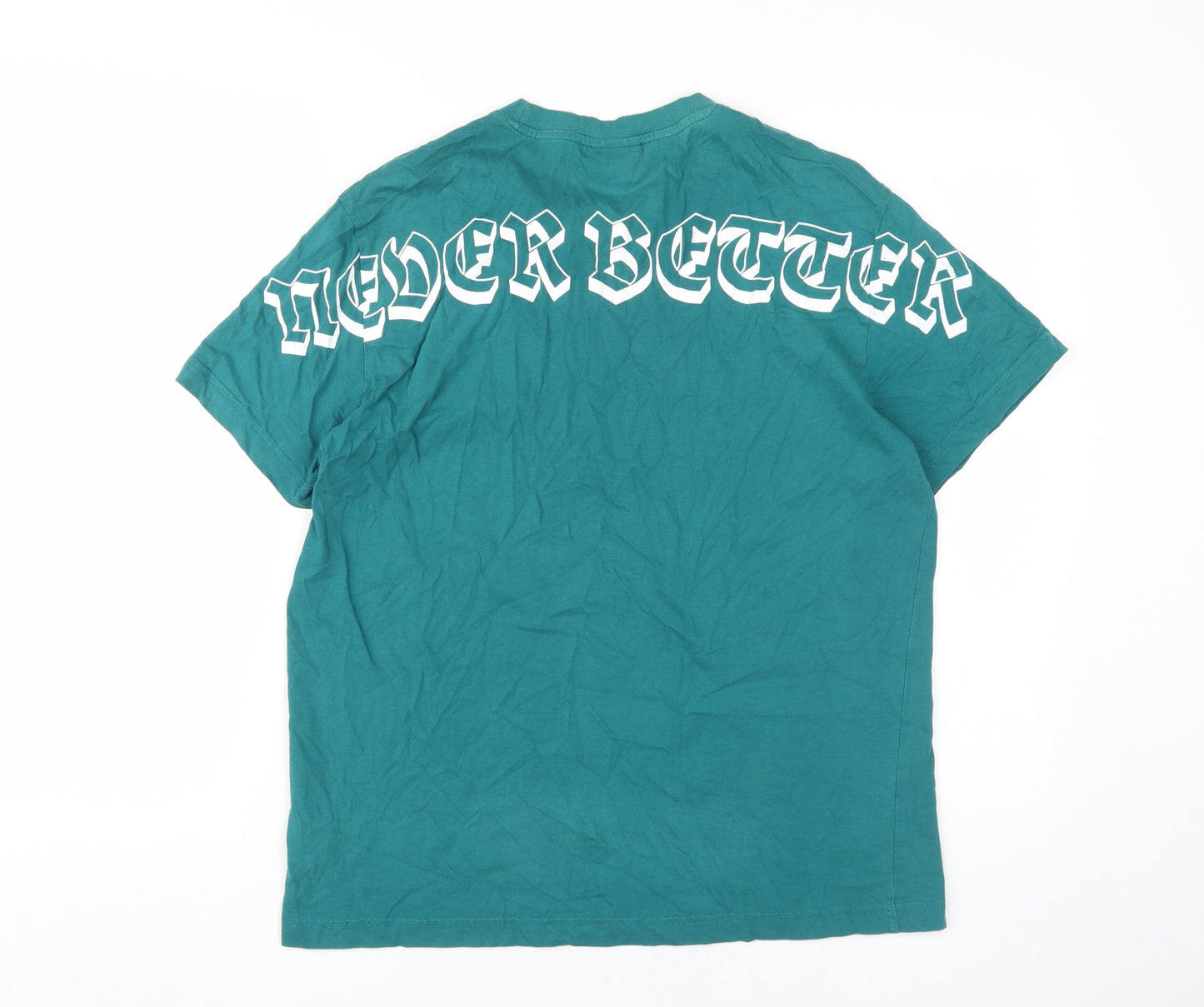 Mens UK Size M H&M Green  T-Shirt