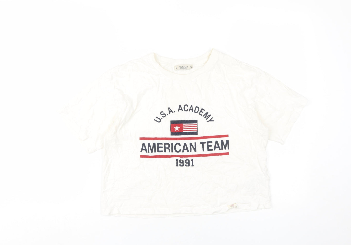 Unisex Adults UK Size M Pull&Bear White  T-Shirt
