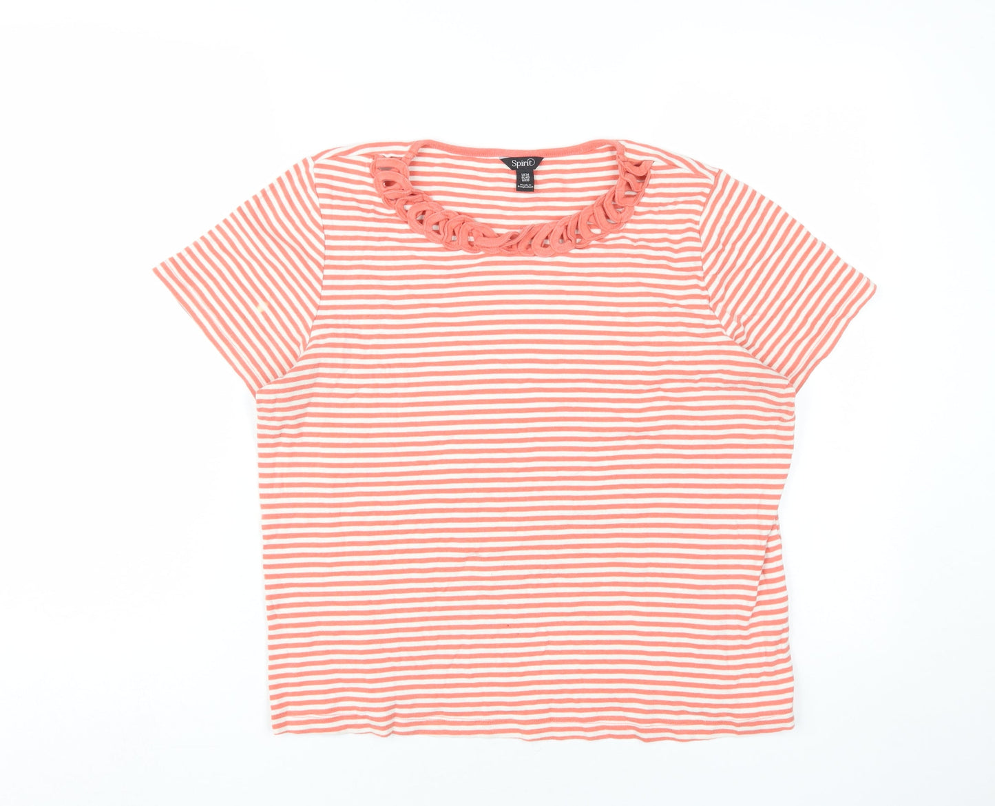 Womens UK Size 14 Spirit Coral Basic T-Shirt