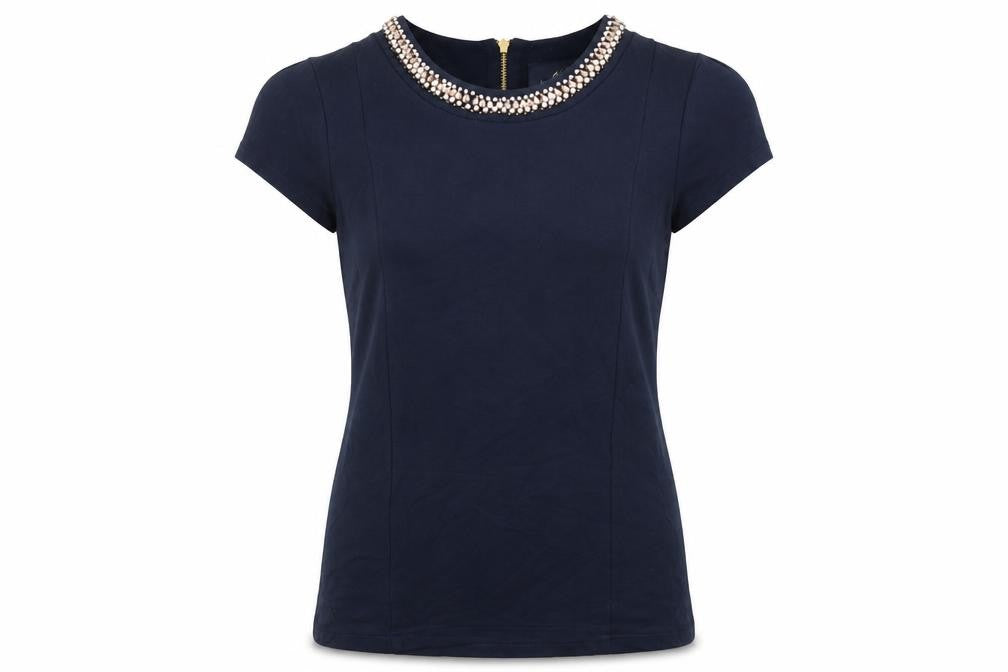 Next Women's Blue Beaded Blouse UK 8