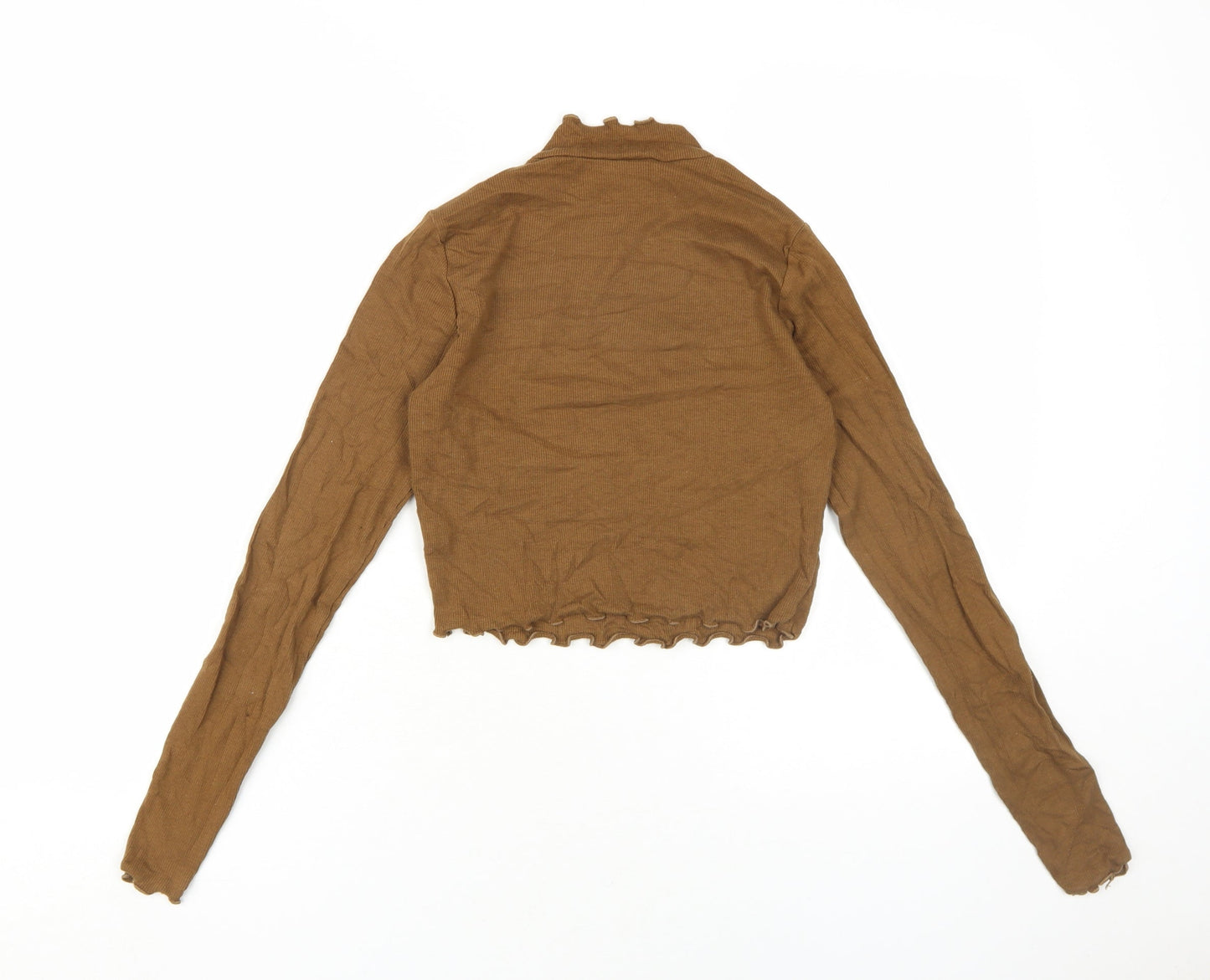 Womens UK Size M Pull & Bear Brown Basic Blouse