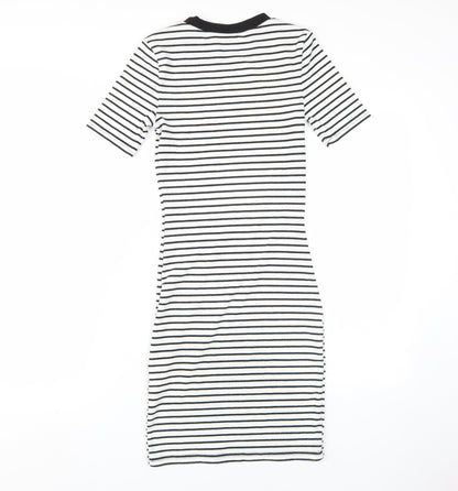 H&M Women’s Striped Bodycon Dress Size 10 Casual