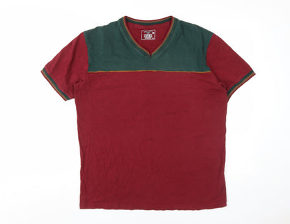 RYS Sportline Men's XL Red Colourblock T-Shirt