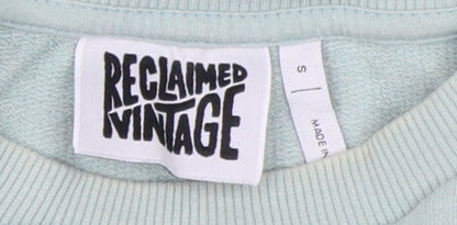 Reclaimed Vintage Blue Graphic Pullover Sweatshirt S