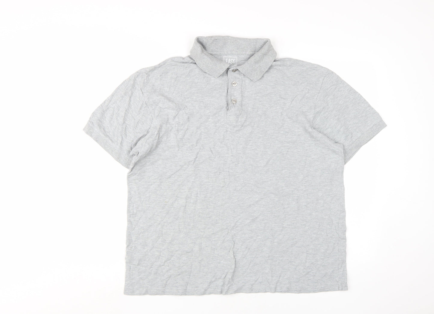 Easy Men's Grey Short Sleeve Polo Shirt - L