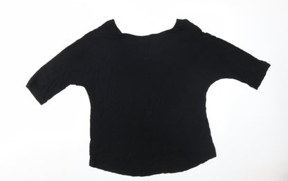 Womens UK Size L Oasis Black Basic Blouse