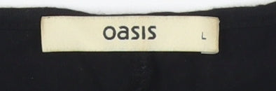 Womens UK Size L Oasis Black Basic Blouse