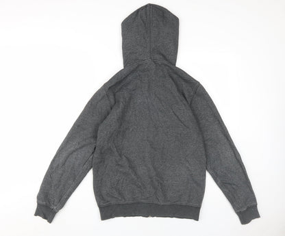 H&M Boys Grey Full Zip Hoodie, 12-13 Years, Cotton Blend