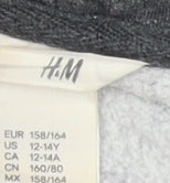 H&M Boys Grey Full Zip Hoodie, 12-13 Years, Cotton Blend