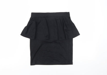 Bershka Women's Black Peplum Skirt Size M