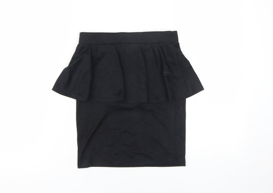 Bershka Women's Black Peplum Skirt Size M