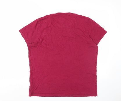 Kin by John Lewis Men's Red V-Neck T-Shirt, L, Cotton