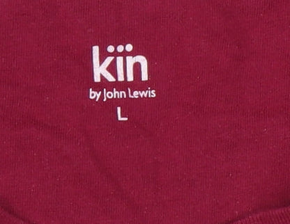 Kin by John Lewis Men's Red V-Neck T-Shirt, L, Cotton