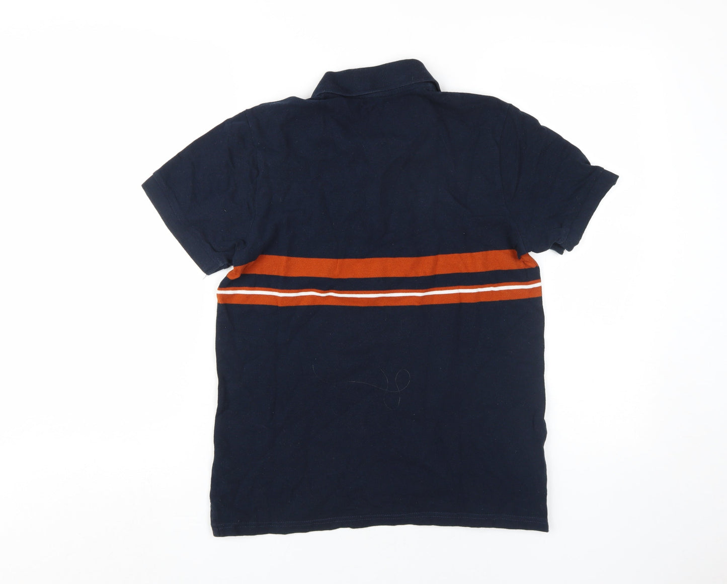 La Redoute Boys Blue Striped Polo Shirt M Casual Cotton
