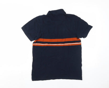 La Redoute Boys Blue Striped Polo Shirt M Casual Cotton