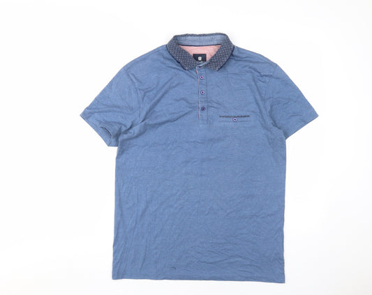 Steel & Jelly Men's Blue Polo Shirt M, Short Sleeve Casual