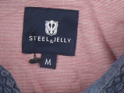 Steel & Jelly Men's Blue Polo Shirt M, Short Sleeve Casual