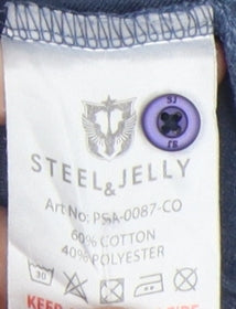 Steel & Jelly Men's Blue Polo Shirt M, Short Sleeve Casual