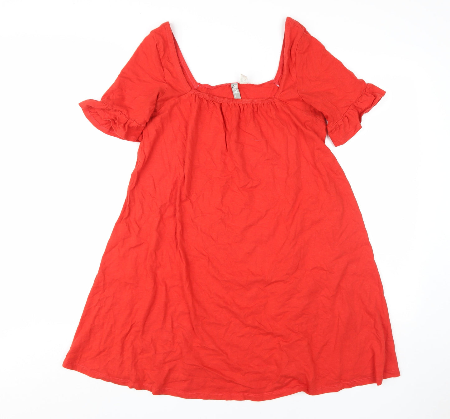 ASOS Women's Red Dress Size 12 with Square Neck
