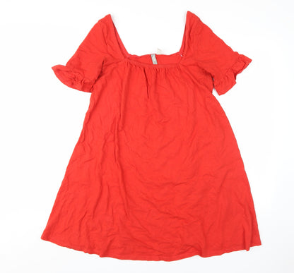 ASOS Women's Red Dress Size 12 with Square Neck