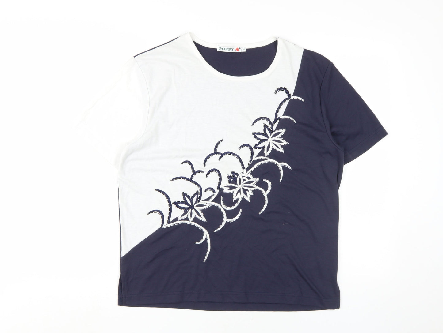 Womens UK Size M Poppy Multicoloured Basic T-Shirt
