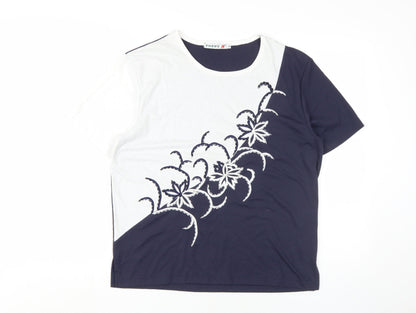 Womens UK Size M Poppy Multicoloured Basic T-Shirt