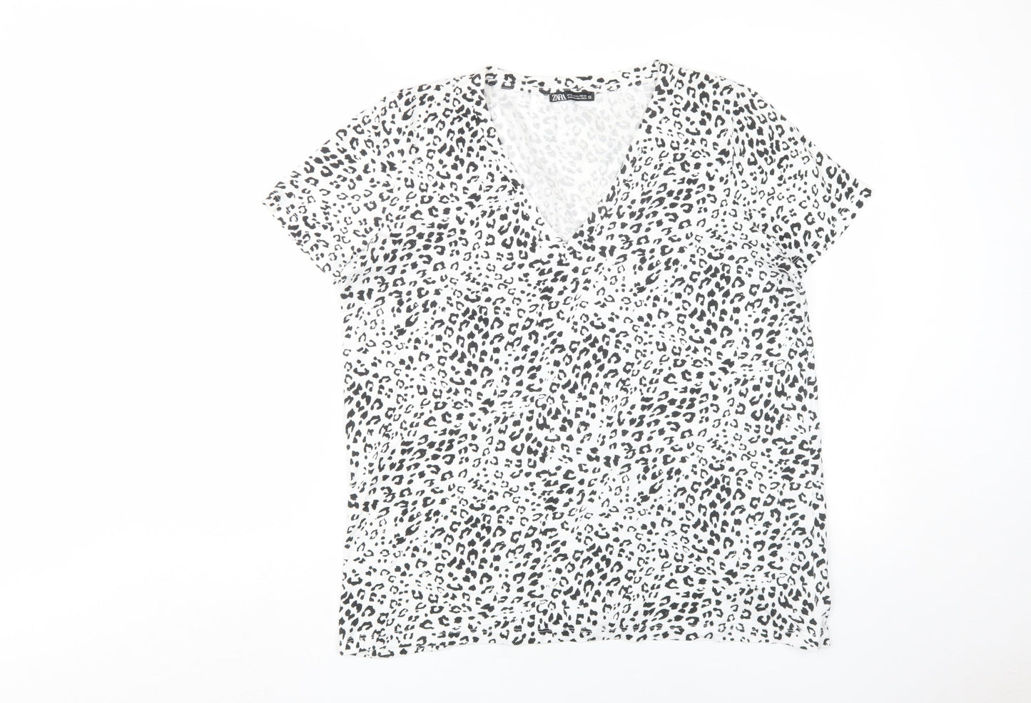 Womens UK Size L Zara Multicoloured Basic T-Shirt