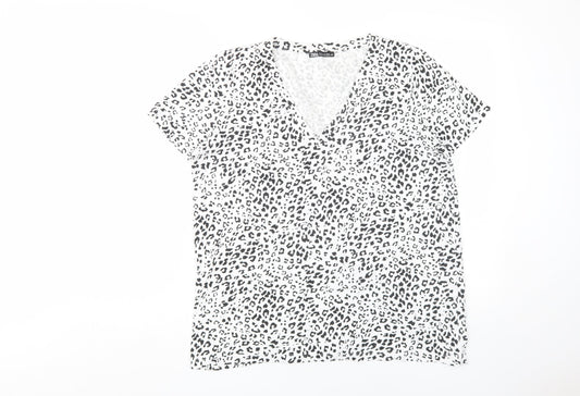 Womens UK Size L Zara Multicoloured Basic T-Shirt