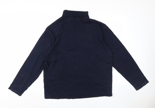 Marks & Spencer Men's Blue Long Sleeve High Neck Tee