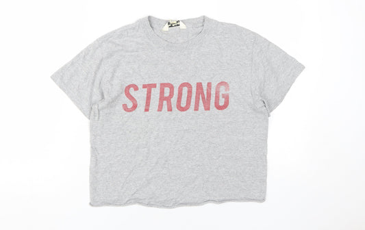 Miss Selfridge Grey Crew Neck T-Shirt Women Size S