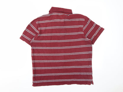 Marks & Spencer Men's Red Striped Polo Shirt M