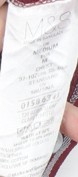 Marks & Spencer Men's Red Striped Polo Shirt M