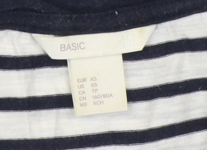 Womens UK Size XS H&M Black Basic T-Shirt