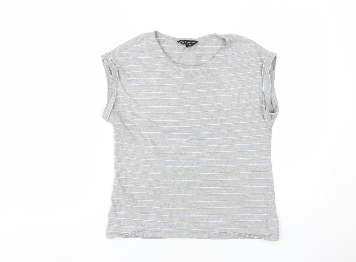 Womens UK Size 10 Dorothy Perkins Grey Basic T-Shirt