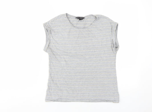 Womens UK Size 10 Dorothy Perkins Grey Basic T-Shirt