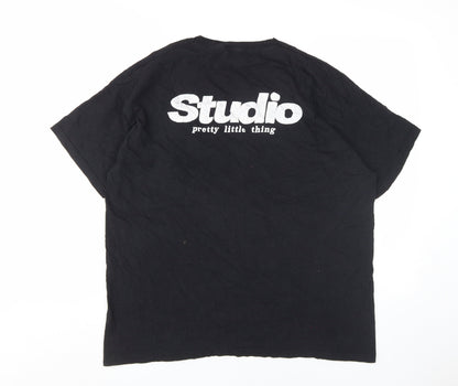 Womens UK Size L PRETTYLITTLETHING Black Basic T-Shirt