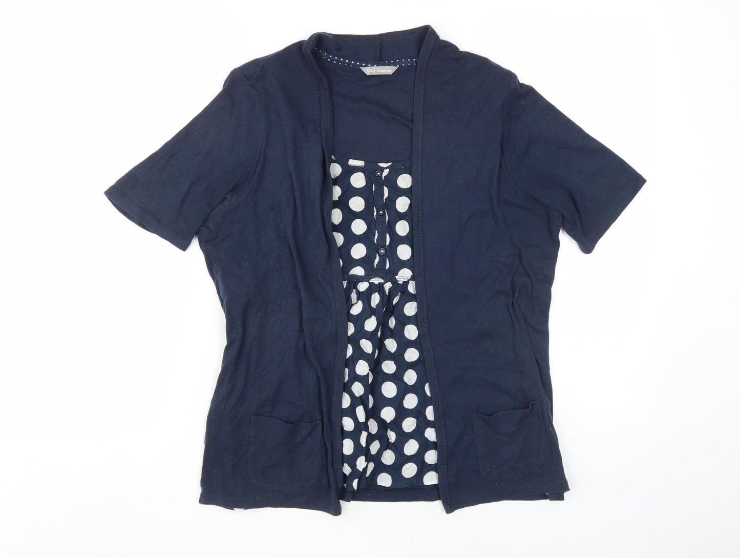Womens UK Size 14 Marks and Spencer Blue Tunic Blouse