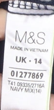 Womens UK Size 14 Marks and Spencer Blue Tunic Blouse