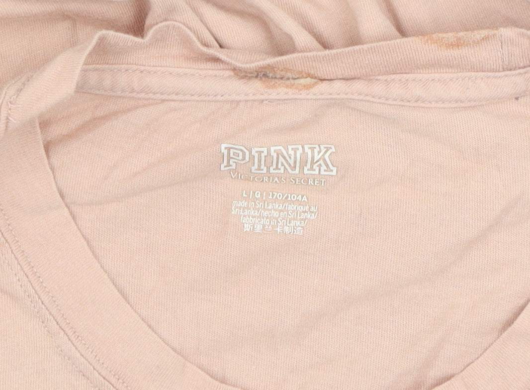 Womens UK Size L Victoria's Secret Pink Basic T-Shirt