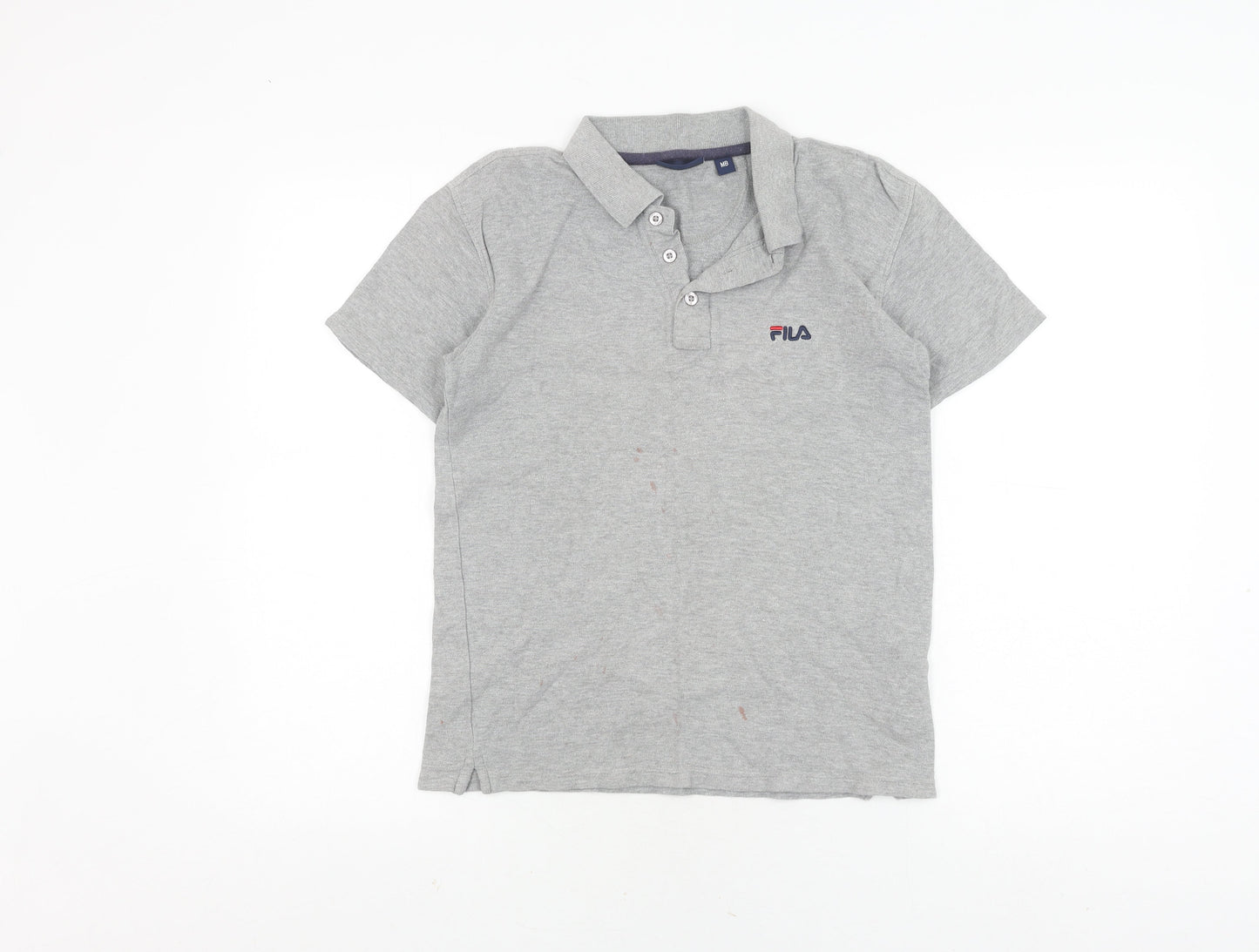 Fila Boys Grey Polo Shirt, Medium Regular Fit Casual