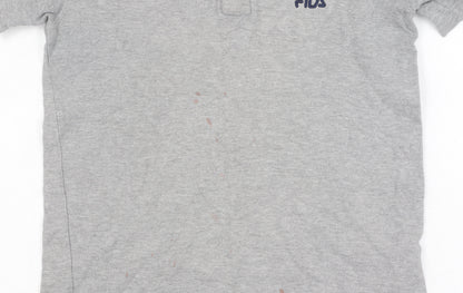 Fila Boys Grey Polo Shirt, Medium Regular Fit Casual