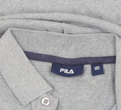 Fila Boys Grey Polo Shirt, Medium Regular Fit Casual