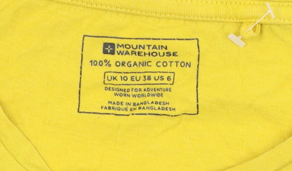Womens UK Size 10 Mountain Warehouse Yellow Basic T-Shirt