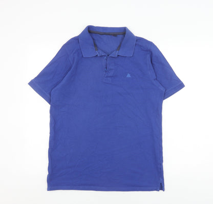 Men's Blue Cotton Polo Shirt M Short Sleeve Casual