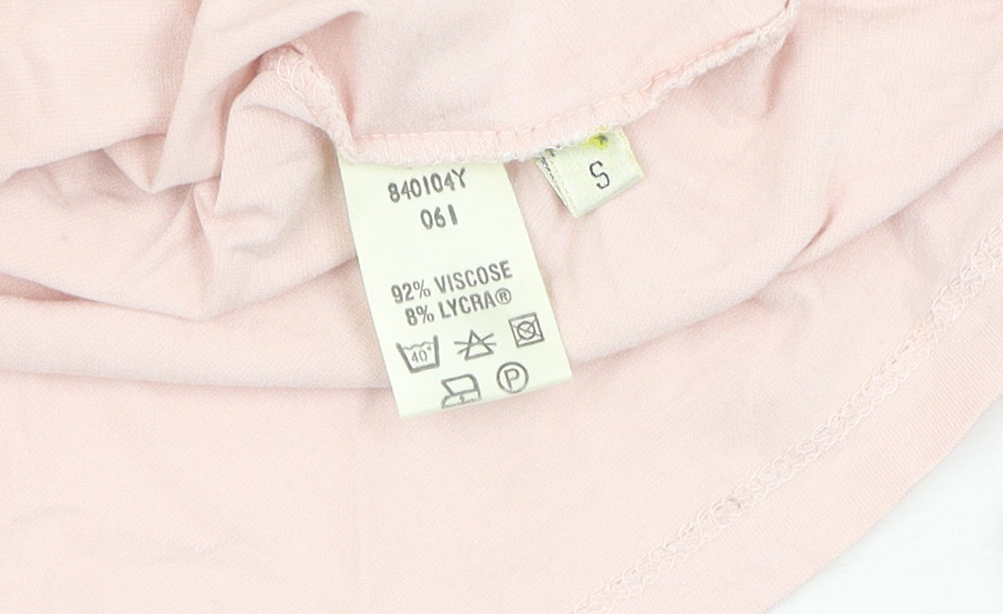 Womens UK Size S Viyella Pink Basic T-Shirt